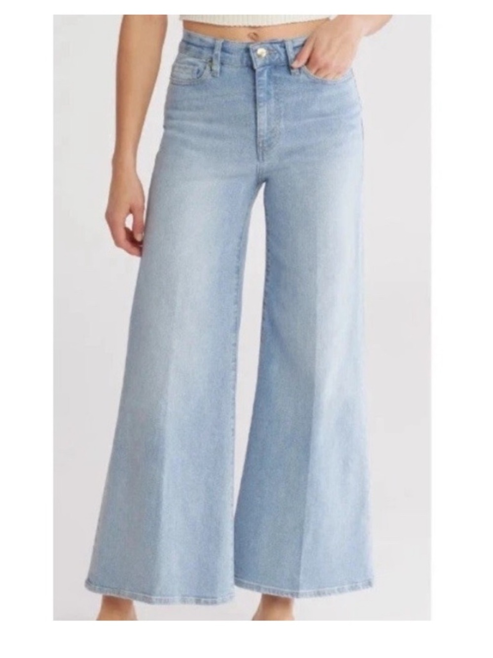FRAME Wide Leg Le Palazzo Crop Jeans in Blue Springs Size 26